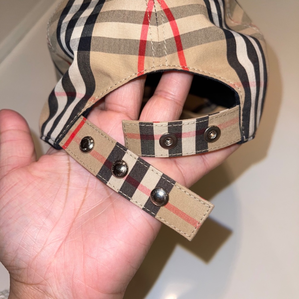 Burberry Monogram Motif Vintage Check Cotton Baseball Cap - Picture 2 of 5